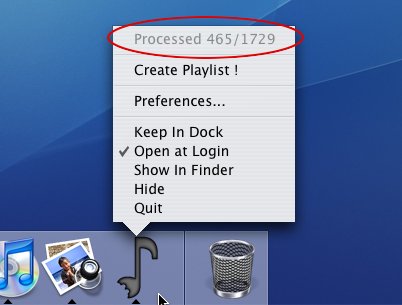 Screenshot with status shown in dock menu